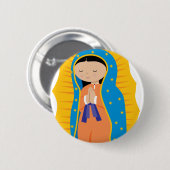 Unsere Dame von Guadalupe Button (Vorne & Hinten)