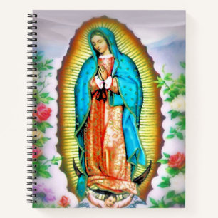 Unsere Dame von Guadalupe Floral mit Gebet Notizblock