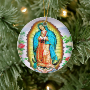 Unsere Dame von Guadalupe Floral von Litany Lane Keramik Ornament