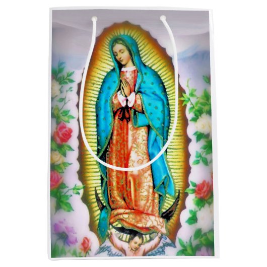 Unsere Dame von Guadalupe Floral von Litany Lane Mittlere Geschenktüte (Vorderseite)