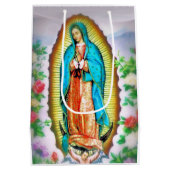 Unsere Dame von Guadalupe Floral von Litany Lane Mittlere Geschenktüte (Rückseite)