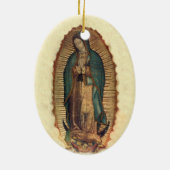 Unsere Dame von Guadalupe-Jungfrau von Guadalupe Keramik Ornament (Hinten)