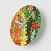 Unsere Dame von Guadalupe Mexiko Runde Wanduhr (Winkel)