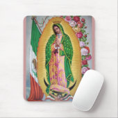 Unsere Dame von Guadalupe mit mexikanischer Flagge Mousepad (Mit Mouse)