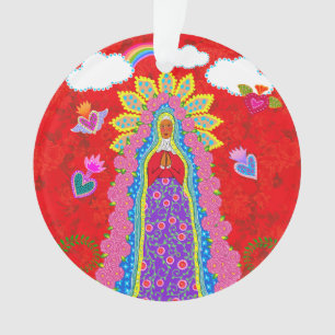 Unsere Dame von Guadalupe Red Ornament