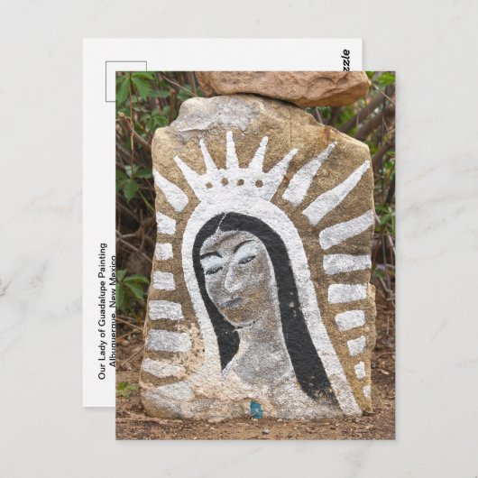 Unsere Dame von Guadalupe Rock Painting, Albuquerq Postkarte (Vorne/Hinten)