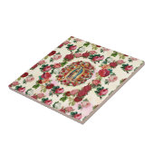 Unsere Dame von Guadalupe Rose Potpourri Fliese (Seite)
