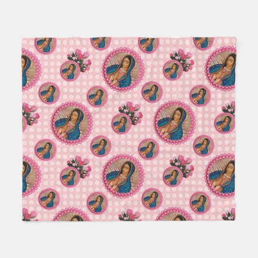 Unsere Dame von Guadalupe Roses Fleecedecke (Vorderseite (Horizontal))