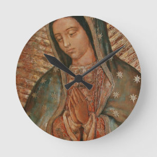unsere Dame von Guadalupe Runde Wanduhr