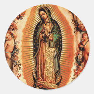 Unsere Dame von Guadalupe Runder Aufkleber
