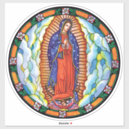 Unsere Dame von Guadalupe Vibrant-farbiges Glas Aufkleber