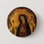 Unsere Dame von Guadalupe von Pedro Antonio Fresqu Button (Vorderseite)