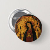 Unsere Dame von Guadalupe von Pedro Antonio Fresqu Button (Vorne & Hinten)