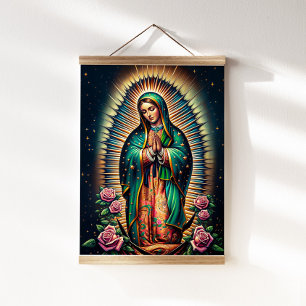 unsere Dame von Guadalupe Wandteppich Mit Holzrahmen