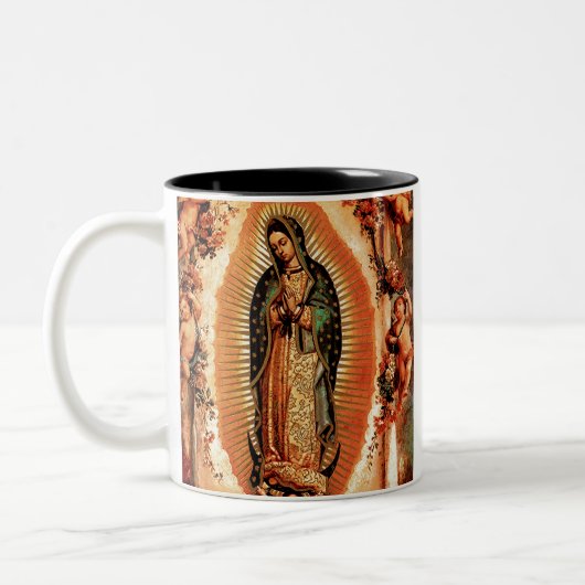 Unsere Dame von Guadalupe Zweifarbige Tasse (Links)