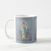 Unsere Dame von Jungfrau-Mary-Skript Lourdes Ave Kaffeetasse (Links)