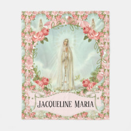 Unsere Dame von Rosen Fatima-Jungfrau-Marys w/Pink Fleecedecke