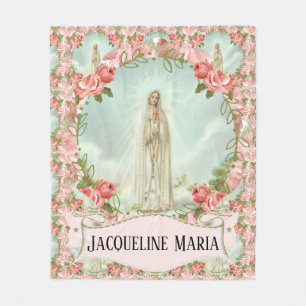 Unsere Dame von Rosen Fatima-Jungfrau-Marys w/Pink Fleecedecke