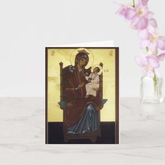 Unsere Dame Walsingham - die Theotokos Karte (Orchidee)