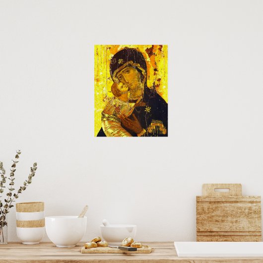 Unsere Dame Wladimir Jungfrau Mary Icon Poster (Küche)