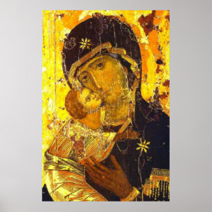 Unsere Dame Wladimir Jungfrau Mary Icon Poster