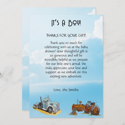 Unsere Dankbarkeit Dankeskarte (Vorne/Hinten)