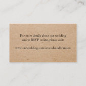 Unsere Details zur Hochzeitswebsite | Kraft-Linie Begleitkarte (Rückseite)