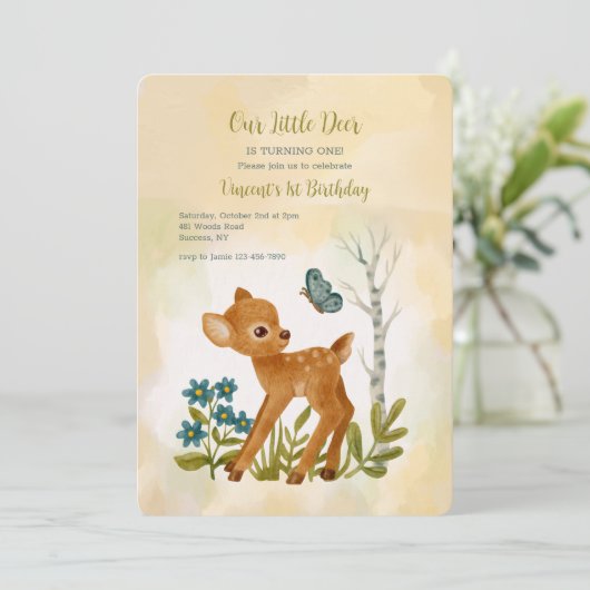 Unsere Einladungen zur Hirschparty (Stehend Vorderseite)