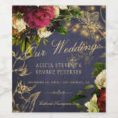 Unsere elegante marinebrodundy Goldtypografie Weinetikett (Einzelnes Label)