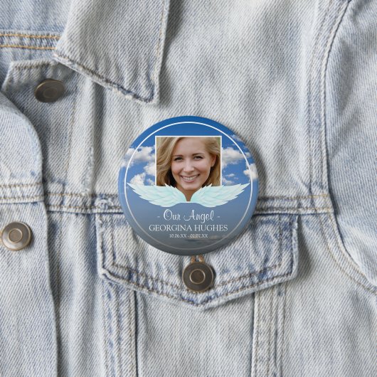 Unsere Engel Custom Foto Beerdigung Button (Beispiel)