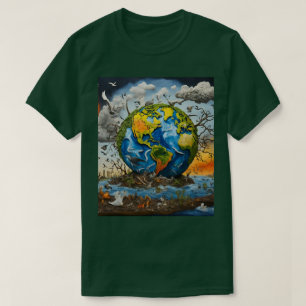 Unsere Erde aus dem T - Shirt der globalen Erwärmu