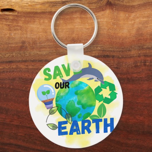Unsere Erde gerettet Schlüsselanhänger (Vorderseite)