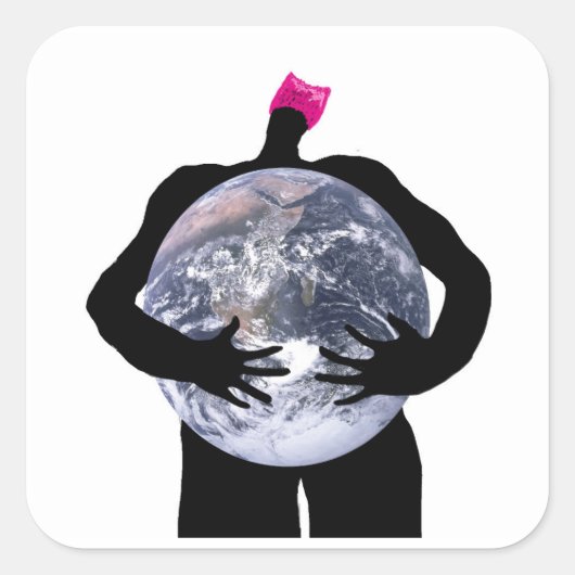 Unsere Erde schützen Quadratischer Aufkleber (Vorderseite)