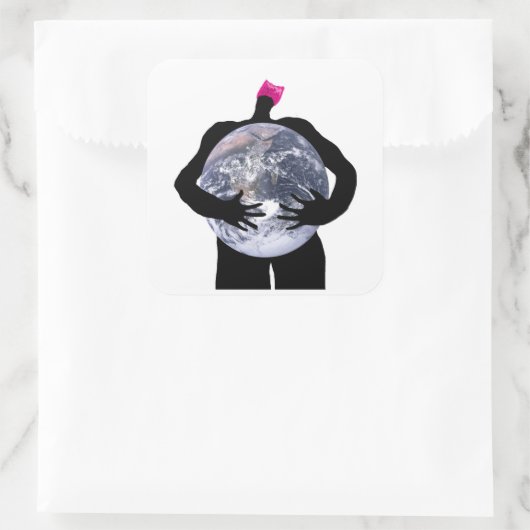 Unsere Erde schützen Quadratischer Aufkleber (Tasche)