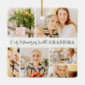 Unsere Erinnerungen mit Oma Modern Foto Collage Keramikornament (Rückseite)