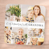 Unsere Erinnerungen mit Oma Modern Foto Collage Quadratischer Aufkleber