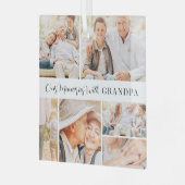 Unsere Erinnerungen mit Opa Modern Foto Collage Ornament Aus Glas (Vorderseite links)