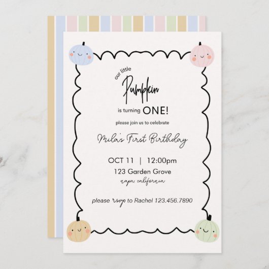 Unsere erste Einladung zum Geburtstag (Vorne/Hinten)