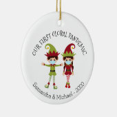 Unsere erste globale Pandemie 2020 Elf Chritsmas Keramik Ornament (Rechts)