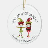 Unsere erste globale Pandemie 2020 Elf Chritsmas Keramik Ornament (Links)