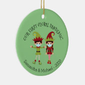 Unsere erste globale Pandemie 2020 Elf Chritsmas Keramik Ornament (Rechts)