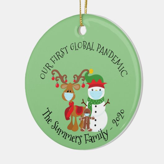 Unsere erste globale Pandemie für den Custom Snowm Keramik Ornament (Links)
