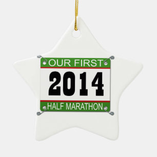 Unsere erste Halbmarathon-Verzierung - 2014 Keramik Ornament