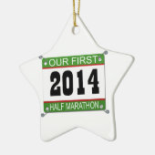 Unsere erste Halbmarathon-Verzierung - 2014 Keramik Ornament (Links)