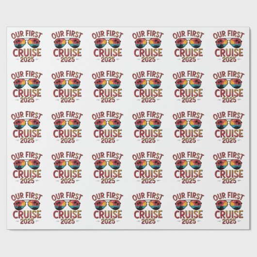 Unsere erste Kreuzfahrt 2025 Sommerreise Matching Geschenkpapier (Flach)