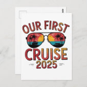 Unsere erste Kreuzfahrt 2025 Sommerreise Matching Postkarte (Vorne/Hinten)