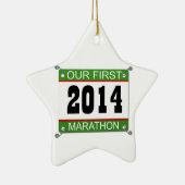 Unsere erste Marathon-Verzierung - 2014 Keramik Ornament (Rechts)