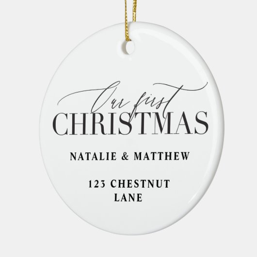 unsere erste neue Zuhause Keramik Ornament (Links)