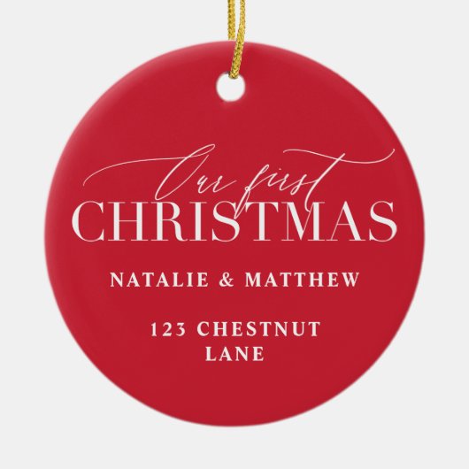 unsere erste neue Zuhause Keramik Ornament (Vorne)