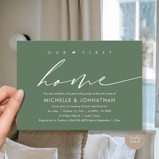 Unsere erste neue Zuhause, Party-Feier zum Thema H Einladung